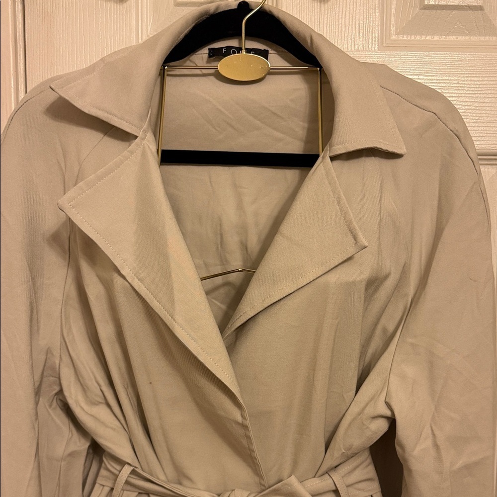 Fore Elegant Cream Trench Coat - Picture 2 of 9